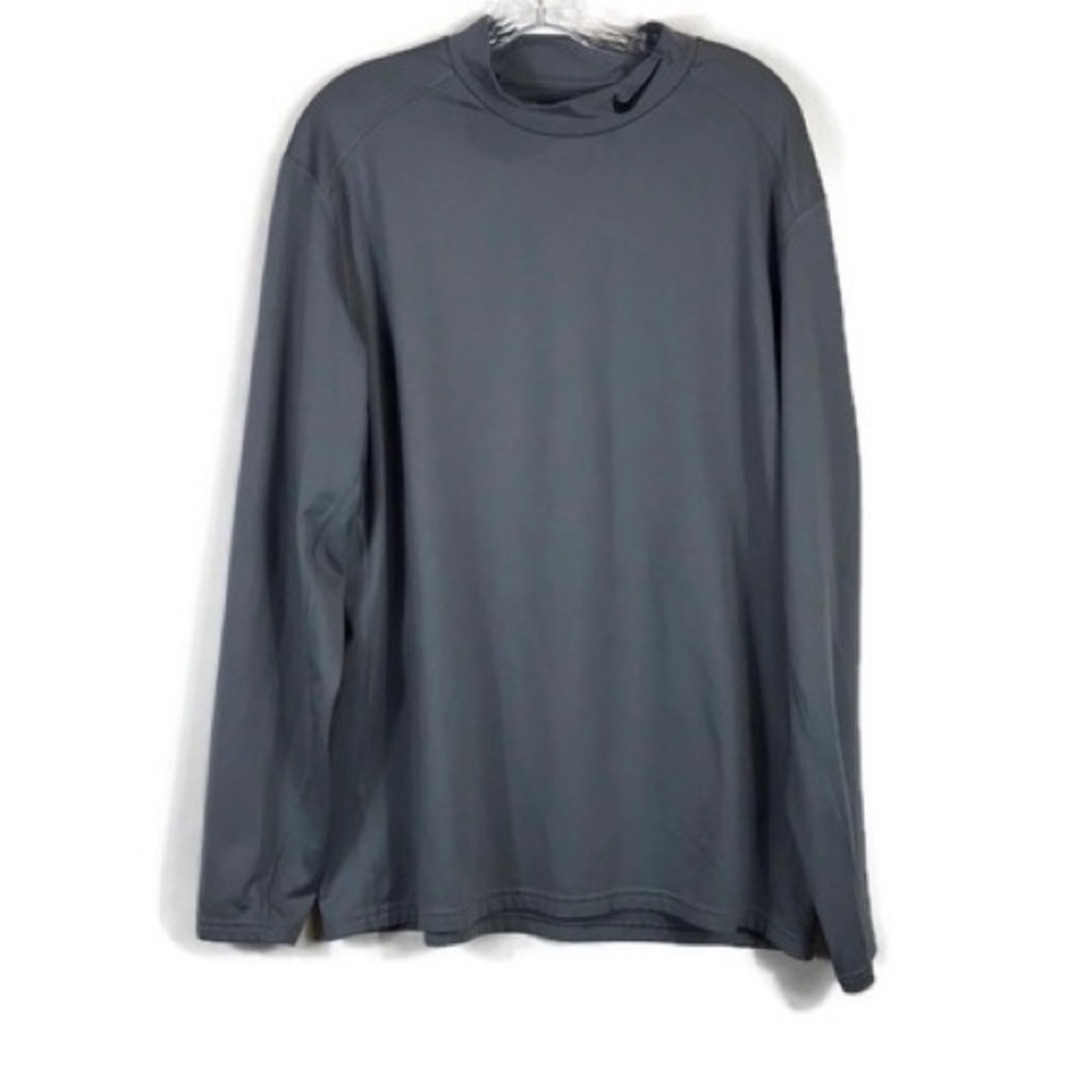 Nike Dri-Fit Thermal Shirt Insulated Fleece Lined Moc Turtle neck Size XXL Grey